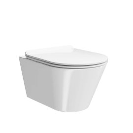 Унитаз подвесной, безободковый с сиденьем Керама Марацци PLAZA Modern 53x35x35 см, арт: PLMR.wc.02 + PLMR.seat.02\WHT