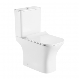 Унитаз-компакт безободковый AZARIO FRETTA SQUARE 65х34х79 см, арт: AZ-5121