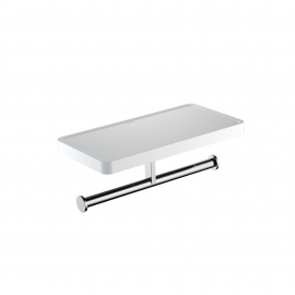 Бумагодержатель двойной с полкой Акватек ЕВРОПА 25x14x10 см, арт: AQ4919CR
