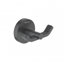 Крючок двойной, черный матовый Акватек БЕТТА 8x5x5 см, арт: AQ4602MB