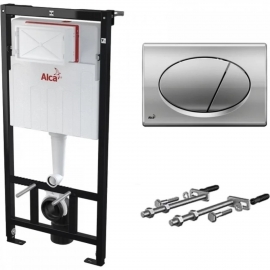 Инсталляция для унитаза + крепеж + кнопка Алка Пласт AM 18x50x112 см, арт: SET3v1AM101/1120+M71