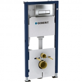 Инсталляция для подвесного унитаза (кнопка хром квадрат) GEBERIT Duofix 18x50x112 см, арт: 458.128.21.1