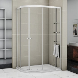 Душевое ограждение ПРАВОЕ хром / прозрачное CEZARES PRATICO 120x90x185 см, арт: Pratico-RH-2-120/90-C-Cr-R