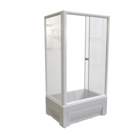 Душевой угол левый на высоком поддоне белый / матовое РАДОМИР ВЕРЧЕЛЛИ 119x81x227 см, арт: 1-03-1-1-0-0130
