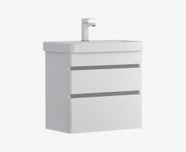 Тумба с раковиной подвесная (цвет Белый, умыв NICE ) EQUIL Soldi 71x36x60 см, арт: tpSOLDI70.2Y-04 + 9595(70)v
