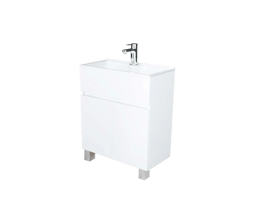Тумба с раковиной напольная (белый глянец) 2 двери 1MARKA Mira 60x30x85 см, арт: У83301