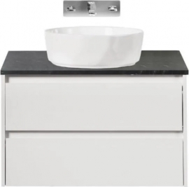 Тумба со столешницей (BiancoOpaco+CementoStruckttura) Belbagno KRAFT 80x46x50 см, арт: KRAFT-800-2C-SO-BO + KEP-80-CESTR