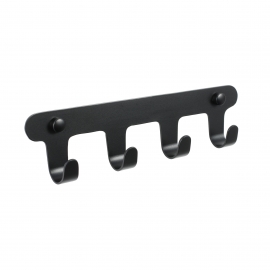 Планка 4 крючка черная Fixsen PRACTICA 26x7x3 см, арт: FX-805B-4