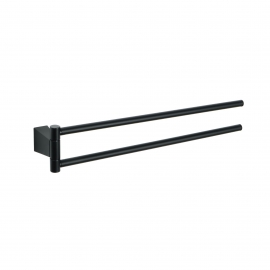 Полотенцедержатель 2-е рога черный Fixsen TREND 38x6x7 см, арт: FX-97802A