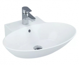 Раковина овальная с отверстием для смесителя VITRA GEO 60x50x14 см, арт: 4424B003-0001